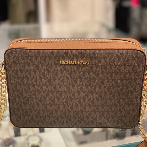 Michael kors jet set signature brown crossbody bag - Picture 2 of 9